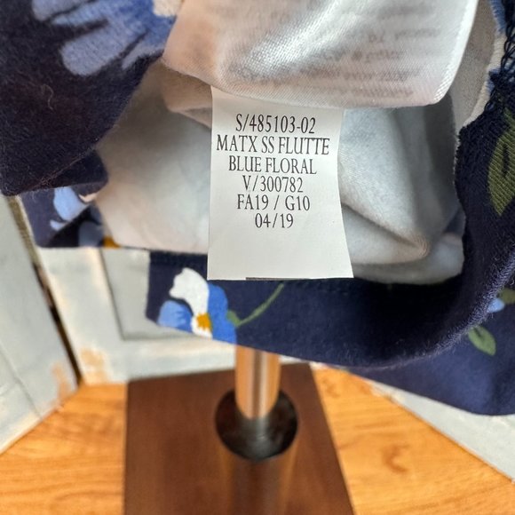 Old Navy Flutter Sleeve Blue Floral Bodycon Dress Sz XL NWOT - Picture 9 of 12